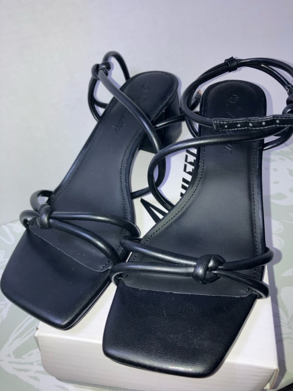 Brand new black strappy heels